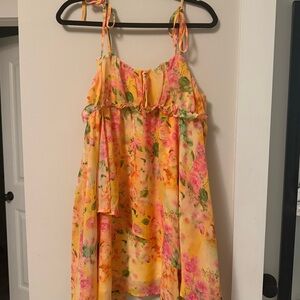 Floral Yellow and Pink Sundress